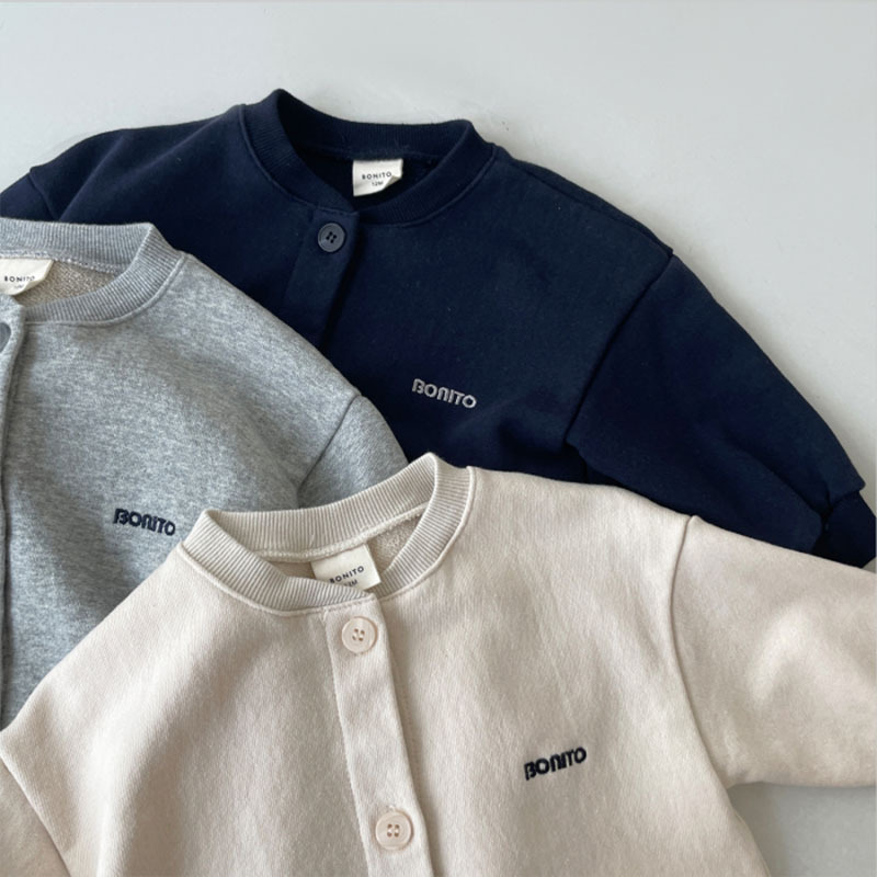 Ins estilo coreano bebé primavera y otoño de manga larga carta de un solo pecho largo escalada bebé color sólido estilo occidental romper ropa de los niños moda