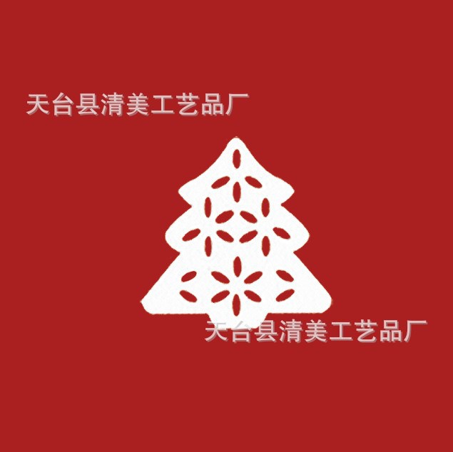 35mm blanco/verde árbol de Navidad decoración de madera para niños parche hecho a mano 50 piezas en un paquete