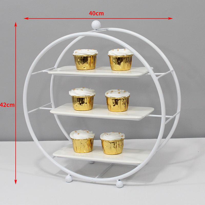 Soporte de exhibición de postre occidental decoración de la boda accesorios de postre bandeja de pastel de mesa estante de postre de té