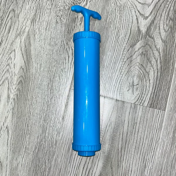Blue hand pump