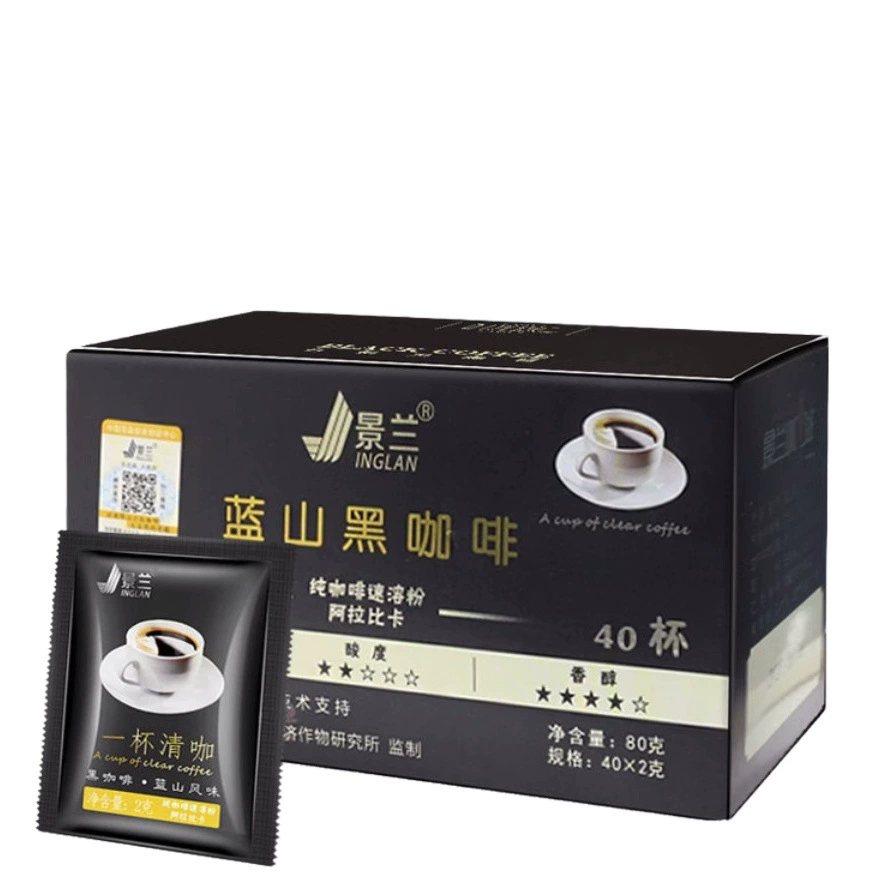 Кофе черный Jinglan Blue Mountain, популярный товар на Douyin, растворимый, низкокалорийный, без сахара, натуральный кофе со вкусом юньнаньской горы Блю Монт, оптом.