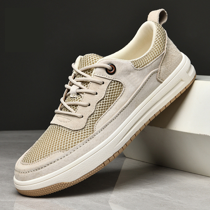Scarpe casual uomo traspiranti in mesh con lacci estive_voghion.com