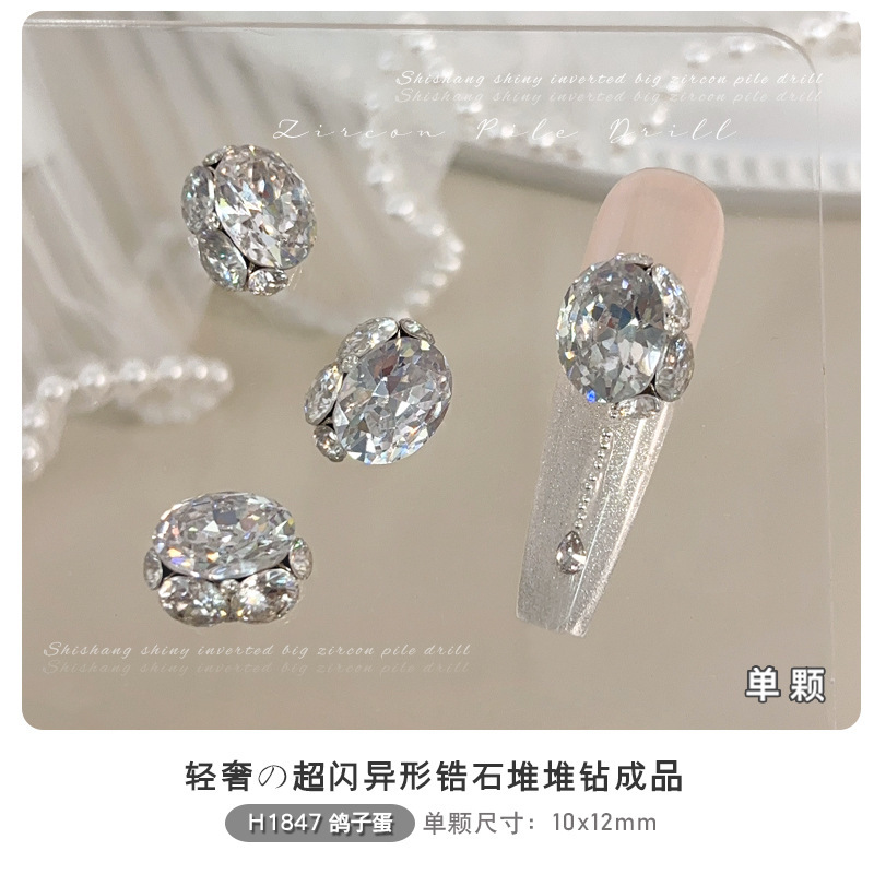 Huevos de paloma grande de zircon glaciar 10 * 12 mm