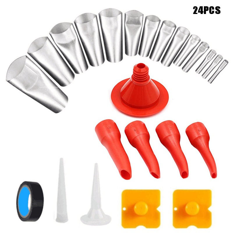 跨境24件套填缝工具美缝喷嘴不锈钢嵌缝喷嘴涂抹器整理工具套件