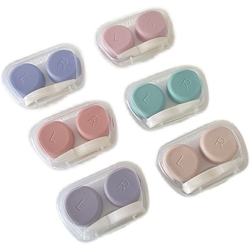 Korean ins simple candy color portable contact lens case, contact lens companion box, storage and care double box