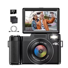 跨境电商数码相机录像摄像机4800万全高清 4K带翻转高清屏幕R2S
