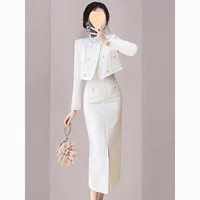 Женский костюм-двойка (в стиле Chanel), текстурный твид, миди-карандаш, демисезонный