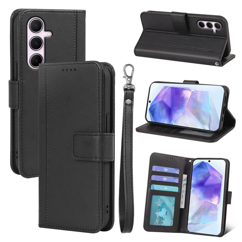 Suitable for Samsung S26 Mobile Phone Leather Case, Samsung S25Ultra Flip Cover, S24 Magnetic Photo Frame Mobile Phone Protective Case