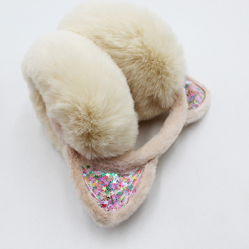 Winter Children's Ear Cover Cute Cat Warm Fleece Foldable Rabbit Fur Thickened Kids Ear Protection Warm Ear Muffs