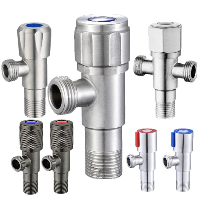 304ステンレス鋼製三角バルブ、1入口2出口アングルバルブ、1入口2出口給湯器、大流量4点スイッチ|undefined