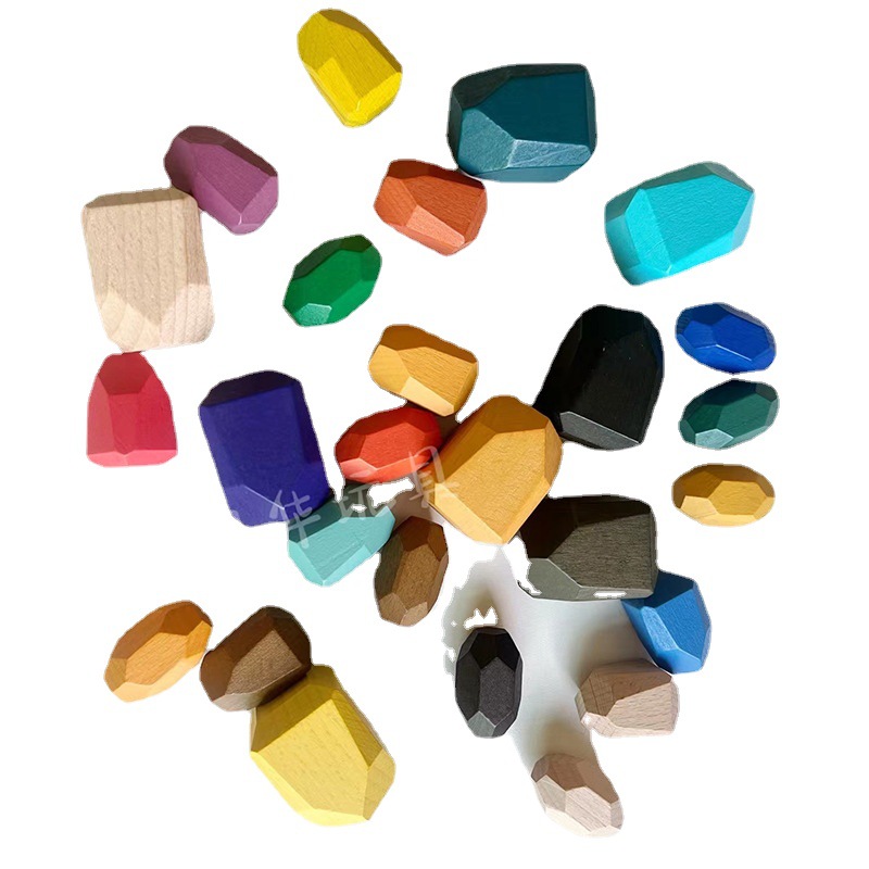 Colorido juguete de piedra laminada con manos bloques de construcción del cerebro al por mayor de los niños educación temprana transfronteriza venta caliente juguete de madera Jenga