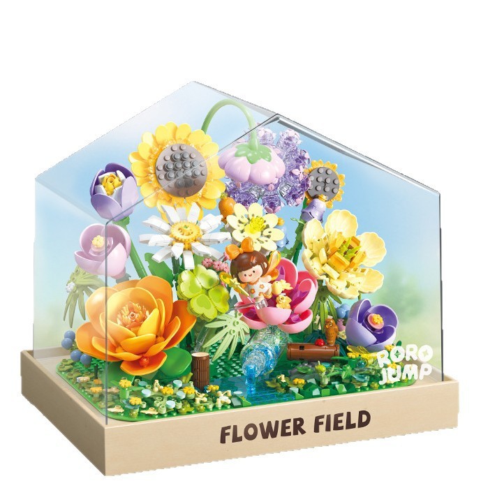 Fermi S43005 花野放浪記癒し多肉植物ビルディングブロック花クリエイティブガールギフト組み立て小さな粒子ビルディングブロック|undefined