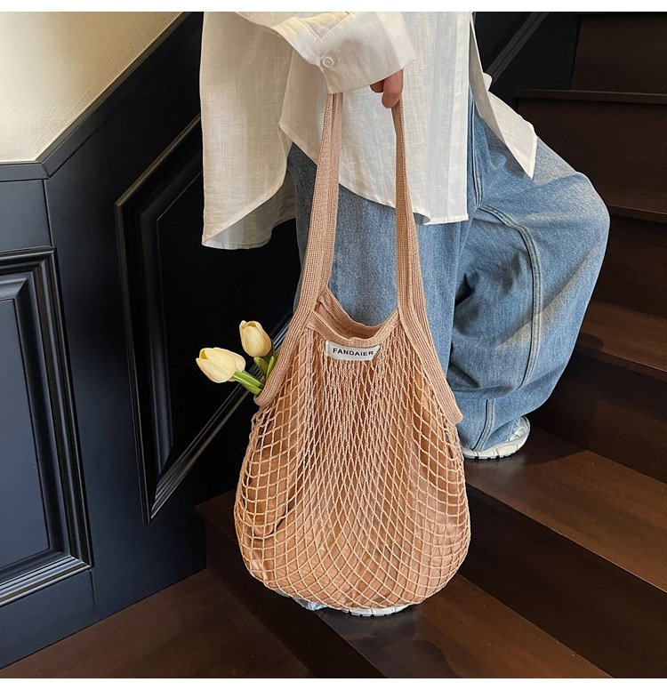 Lazy style large bag Women's 2025 new trendy and versatile single-shoulder bag with large capacity hollowed-out tote bag undefined