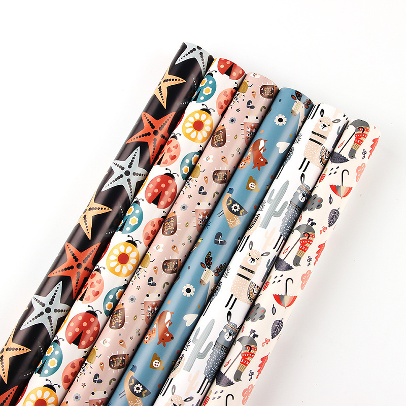 Papel de Regalo de Cumpleaños con Dibujos Animados de Amazon, Papel de Regalo con Animales, Papel de Envolver para Juguetes Infantiles, Papel para Cubiertas de Libros, Venta al por Mayor