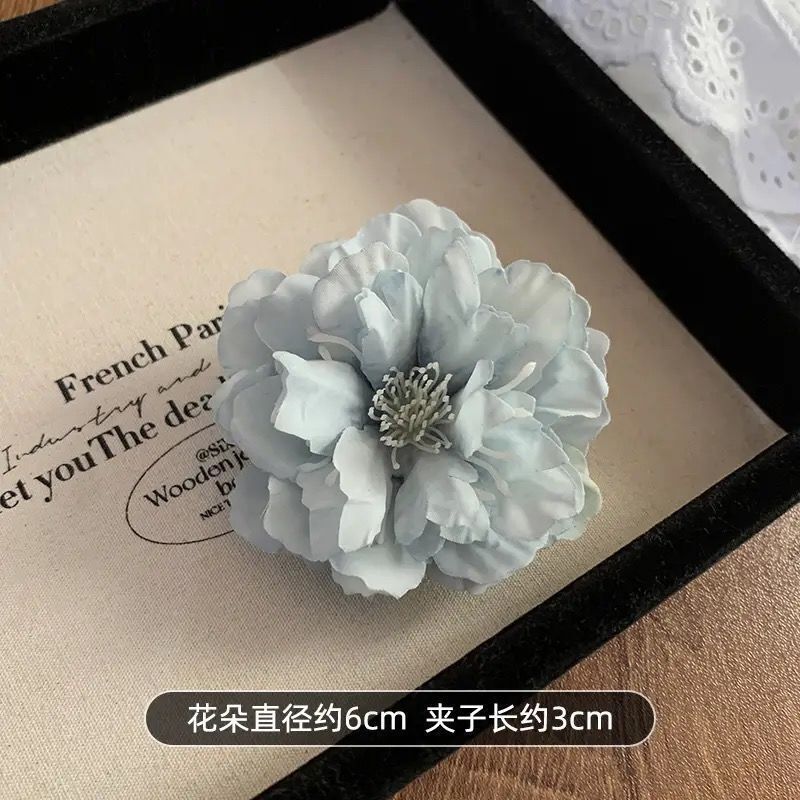 超仙唯美玫瑰花发饰仿真花夹海边度假风抓夹拍照绝美半扎发鲨鱼夹|undefined