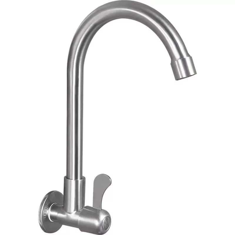 Wall -entry 304 stainless steel brushed kitchen single cold water faucet 360 -degree rotation washing basin water tank kitchen dragon head
