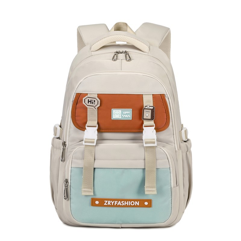 2025 pescado natural de alto valor de la cara mochila de alta capacidad multicapa de estudiantes de secundaria y secundaria simple y versátil