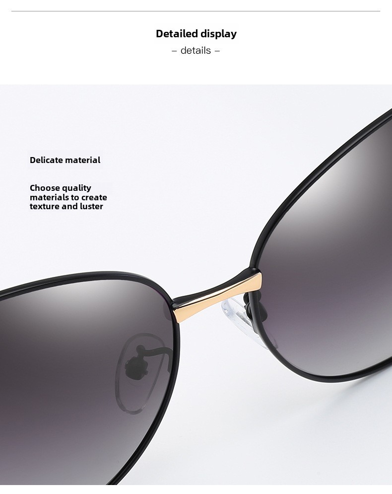 Polarized Sunglasses For Women Elegant Diamond Clover Metal Frames_voghion.com