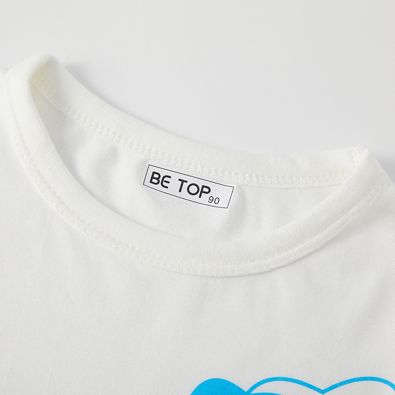 Ser Superior de los niños de verano pintado bebé patrón de dinosaurio de manga corta Camiseta de algodón suéter entrega de una sola pieza