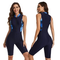欧米の外国貿易の連体の袖なしのベストのサーフィン服の日焼け止めの女性の水着のウェットスーツの水着のアマゾンの起爆金
