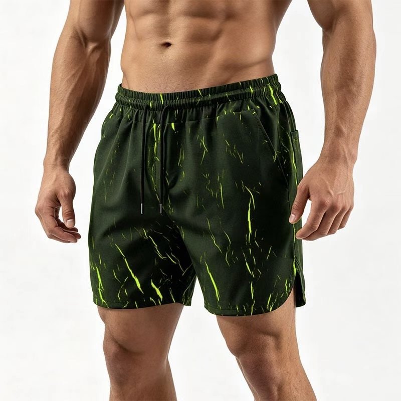 Men's Clothing Men's Plus Size Shorts Summer Outerwear Quick Drying Camouflage Beach Shorts For Men Straight Leg Lightning Pattern_viptrois.com