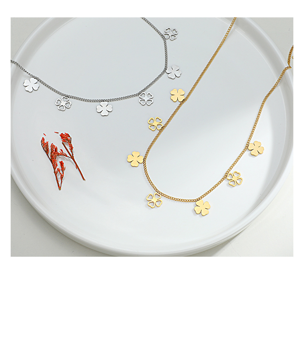 Leaf Fashion Stainless Steel Necklace Wholesale display picture 3