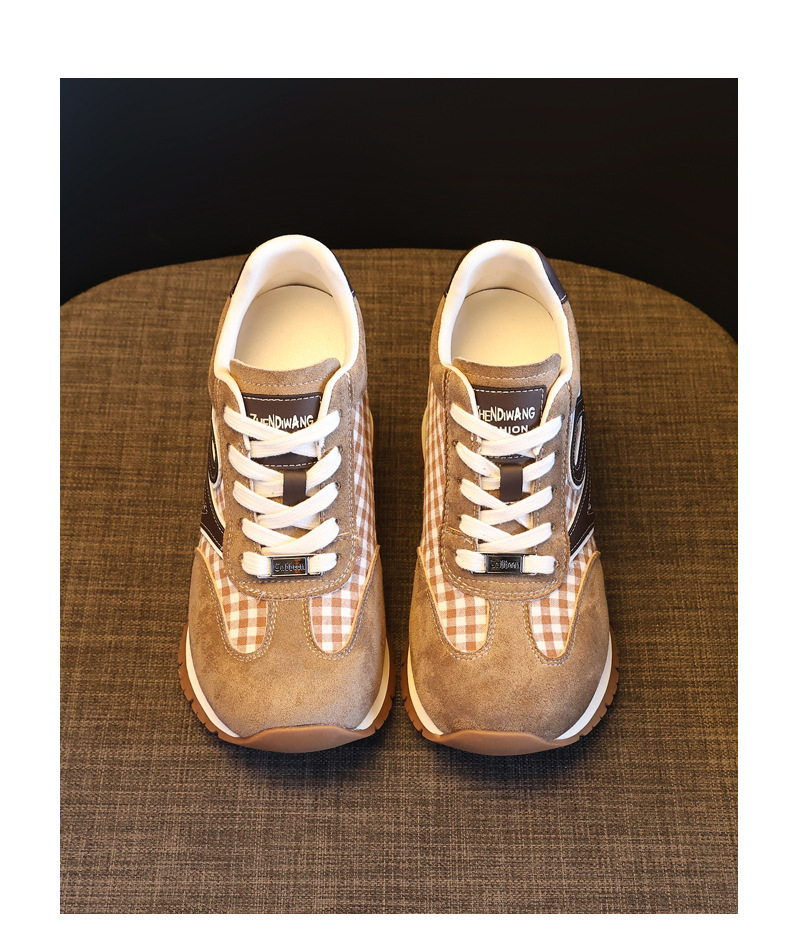Giày sneaker nữ đế dày tăng chiều cao, phong cách thể thao giải trí — màu đen chi tiết 19