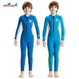DIVE&SAIL儿童潜水服2.5MM保暖泳衣中小童连体防寒冲浪浮潜水母衣