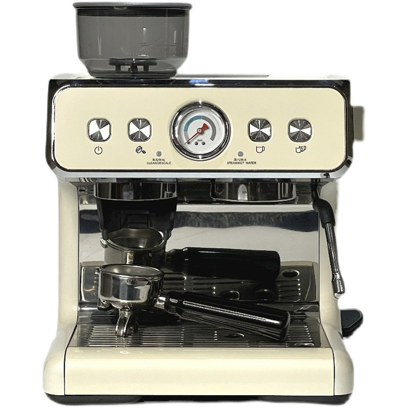 Yum! Home Commercial Double Boiler Coffee Machine Semi-Automatic Italian Grinder with Bean Grinder