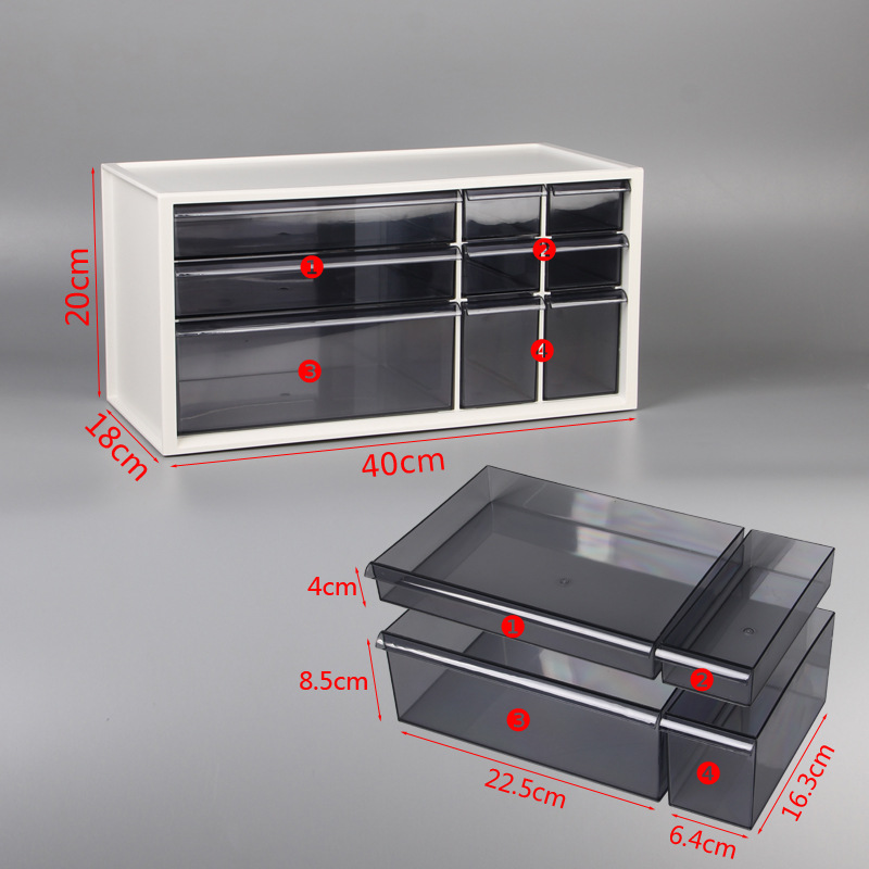 3 layers 9 drawers white