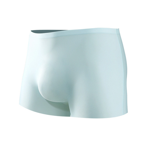 Men's underwear, men's 3D stamped ice silk boxer briefs, seamless thin boxer briefs, extended sports summer shorts, shorts