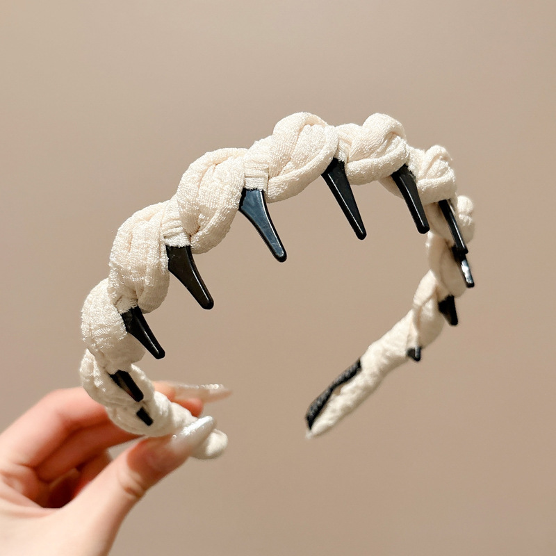 Diámetro flash Louis princesa de París, banda de cabello para la mujer no estrangulada, banda de cabello para lavar la cara, cabeza de cabeza alta con dientes antideslizantes, toque de cabello para el cabello