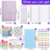 Purple T-【Case + 12 budget card + 5 zipper bag + 5 three-grid bag + 2 English stickers + 5 color separation + 3 multifunction paper + 3 label paper + 1 foot】
