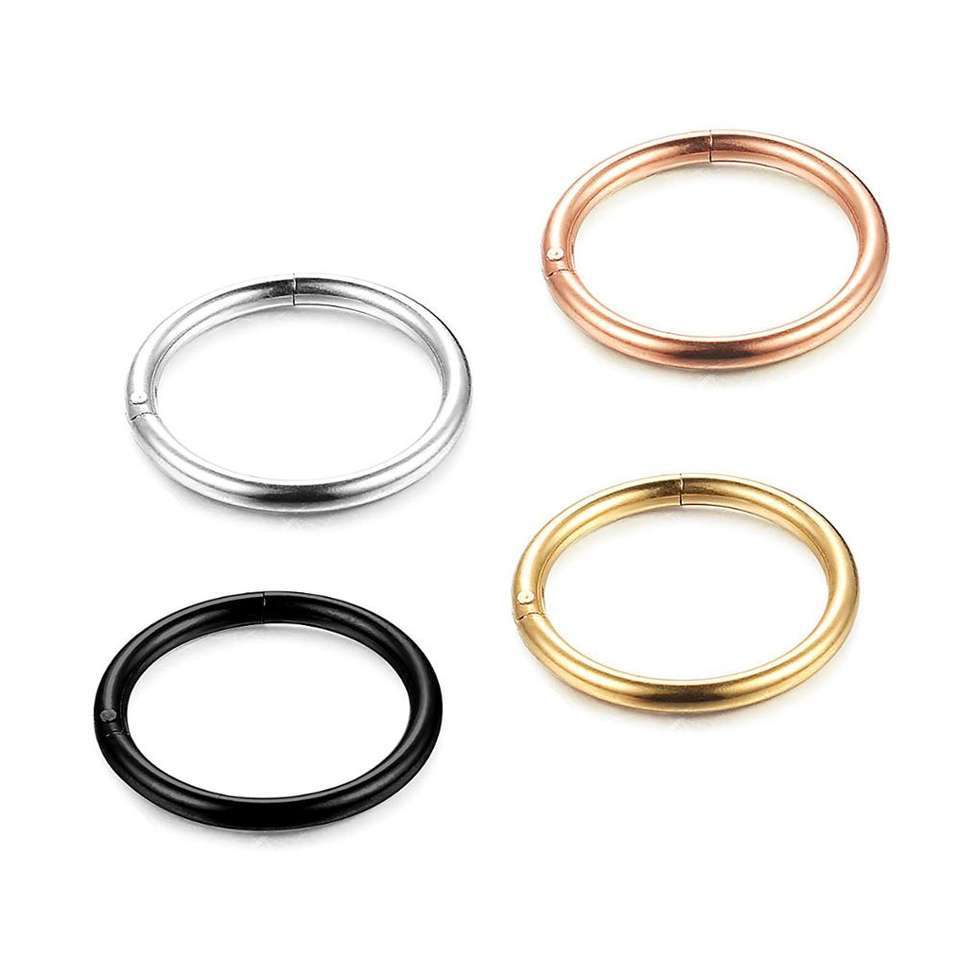 Circle Pattern 1 Piece 316L Stainless Steel  Nose Rings & Studs Circle Waterproof Non Tarnish Surgical Steel Ear Cartilage Rings & Studs Nose Rings & Studs