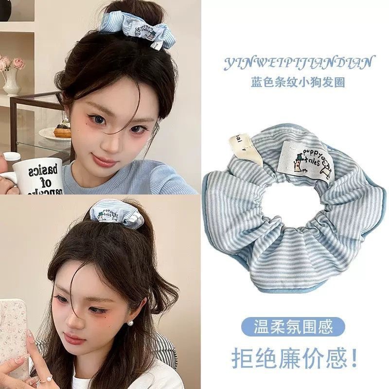 Encaje retro francés, diadema de intestino grueso, mujer 2025, nuevo estilo, cuerda para el cabello, banda de goma, lazo, dulce cuerda para el cabello, accesorios para el cabello