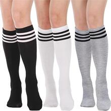 T 27938 Three-bar Knee-high Striped Socks �����ܼ�ϥ�������
