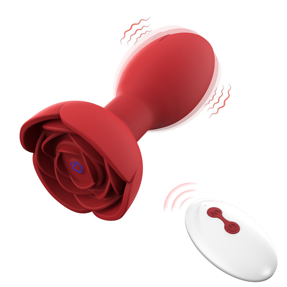 Rose Dolphin Vibrating Ring Necklace, Wearable Egg with Silicone Body and Quiet Motor — detail image 1