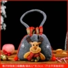 Мешочек с клетчатым узором и колокольчиками, затяжной (олень)