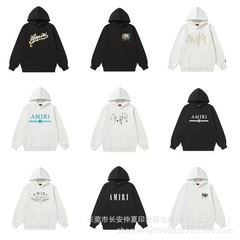 秋冬新款AMIRI 高品质印花连帽休闲宽松男女同款情侣卫衣帽衫现货