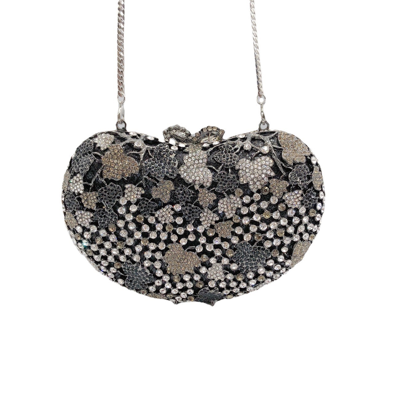 Nuevo paquete de diamantes de hoja de uva transfronteriza bolsas de caju bolsas de banquete de diamantes europeas y estadounidenses bolsas de vestido de mano clutch