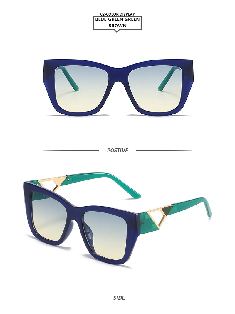 Fashion Color Block Ac Square Full Frame Women's Sunglasses display picture 3