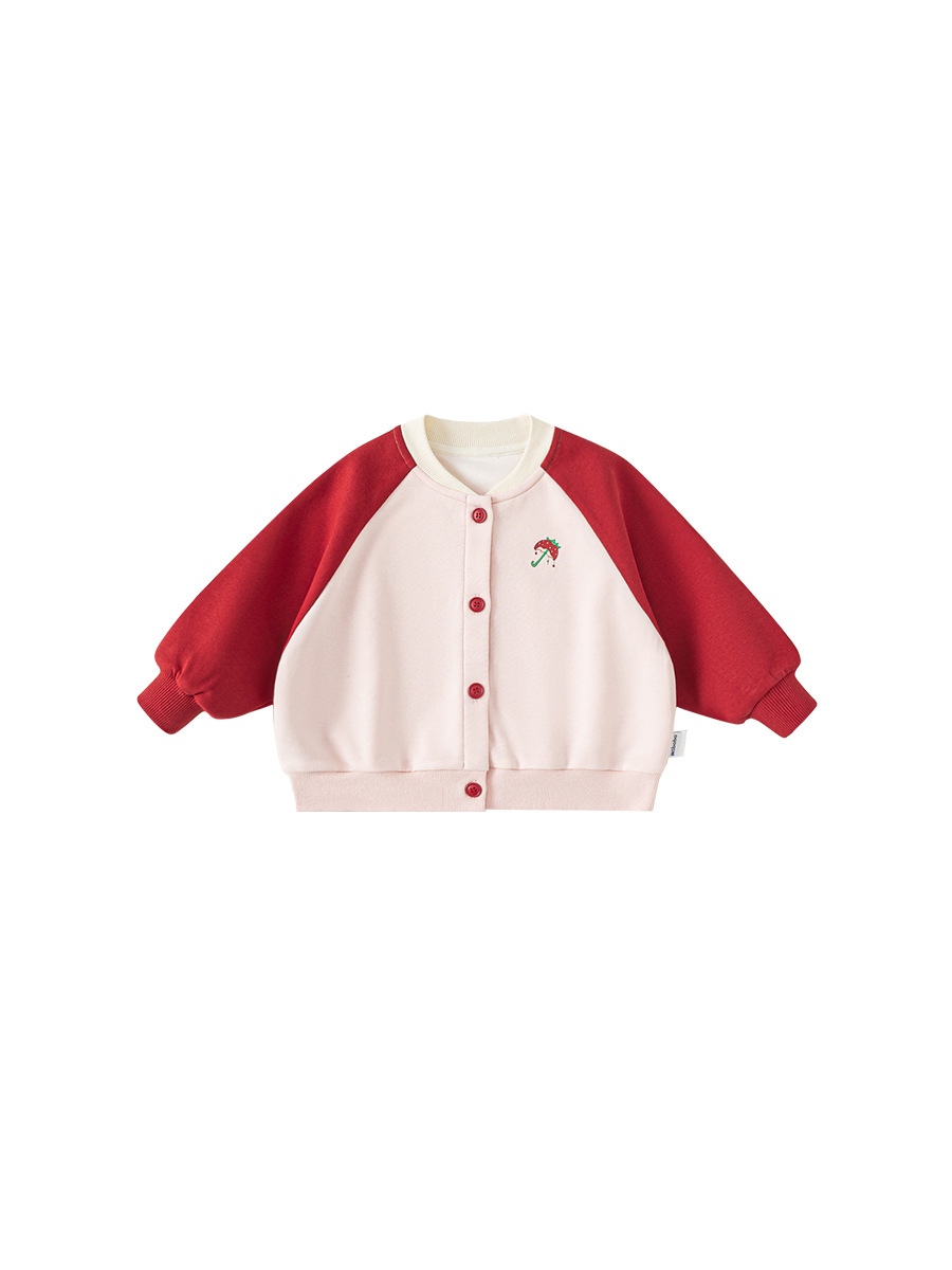 Youbao ropa para niños suéter para niñas primavera de 2025 nueva versión coreana de la chaqueta de los niños con estampado de color a juego con cuello alto