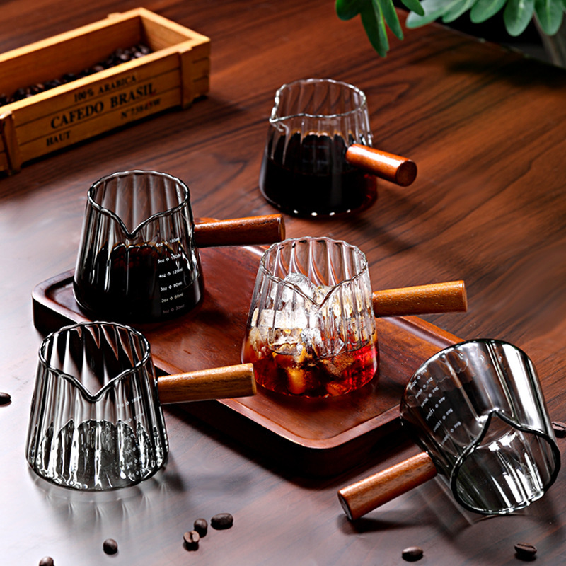 Ming Gan Coffee Cup Extracted Coffee Measuring Cup Coffee Cup Glass Concentrate Ansi Cup Tool with Scale Small Milk Cup