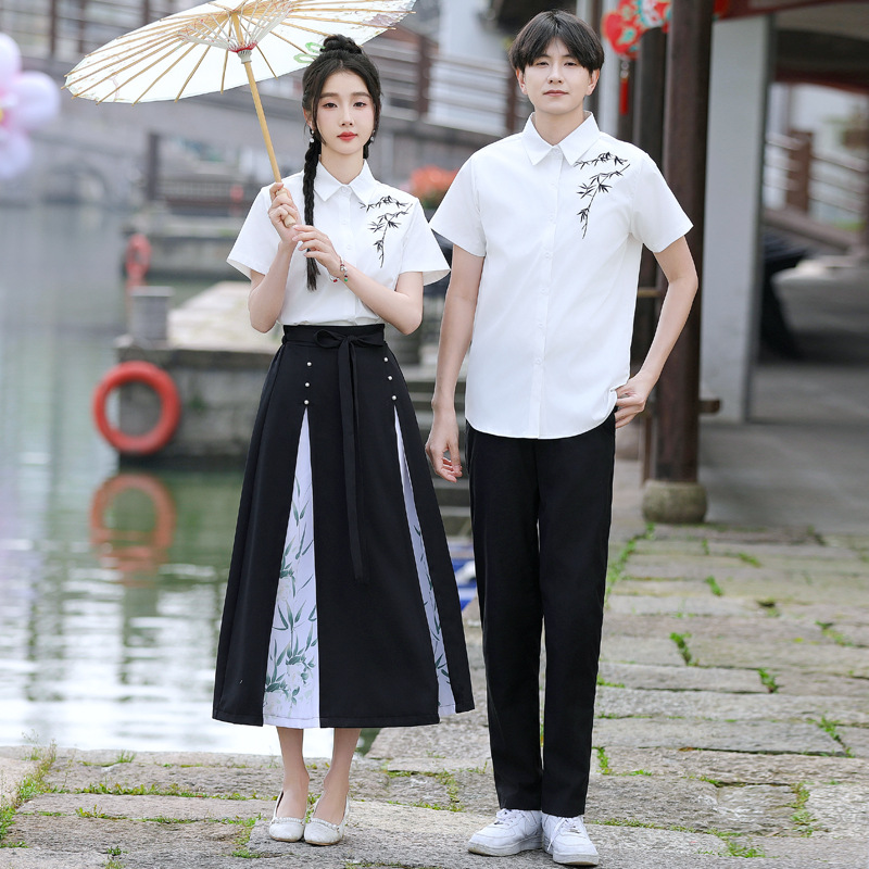 Graduation photo 2024 shipment real photo lovers outfit class clothing junior high school Senior high school students retro Chinese costume