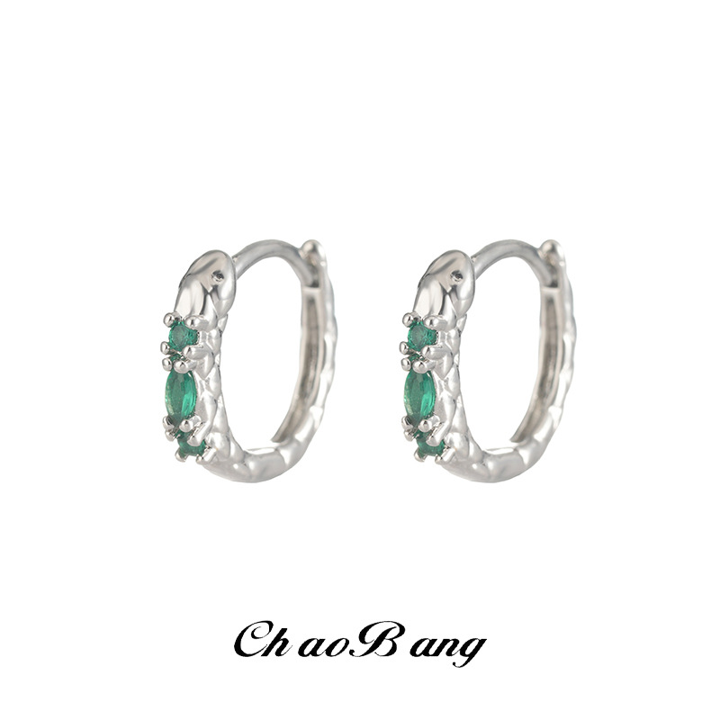 Cross-Border Snake Zircon Earrings for Men, Trendy and Fashionable, European and American Hip-Hop, Light Luxury, Versatile, High-End, Personalized Earrings for Women