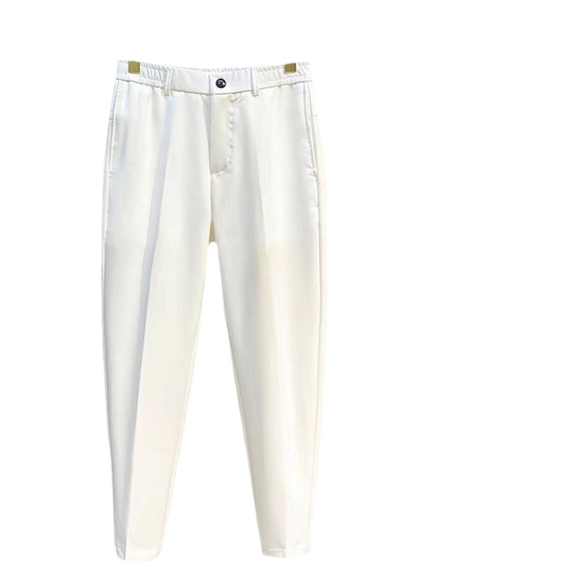 Men's Pants Loose plus size Summer Stretch Casual Pants Plus-sized White Nine-point Slimming Fat Man Western Free Shipping