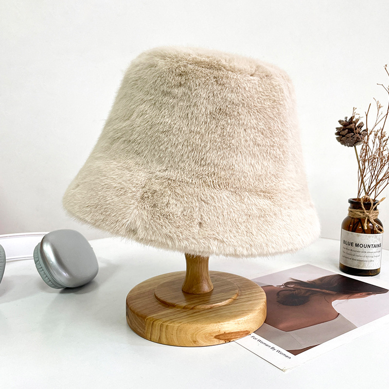 E-802 카키 플러시 버킷햇