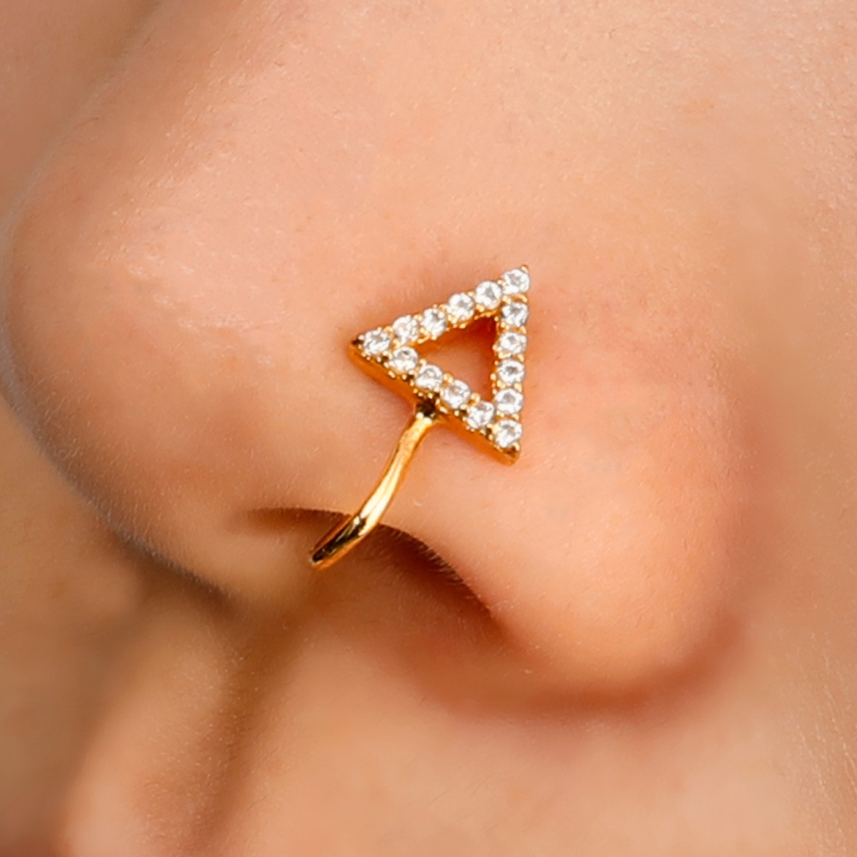 Fashion Creative Copper Perforation-free U-shaped Nasal Splint Piercing Butterfly Flower Snake-shaped Fake Nose Studs display picture 1