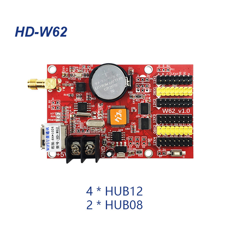 Pantalla LED Tarjeta de control LED Tarjeta DE CONTROL DE DISCO U Tarjeta de control a todo color HD-W6BW60W62W63W64W66