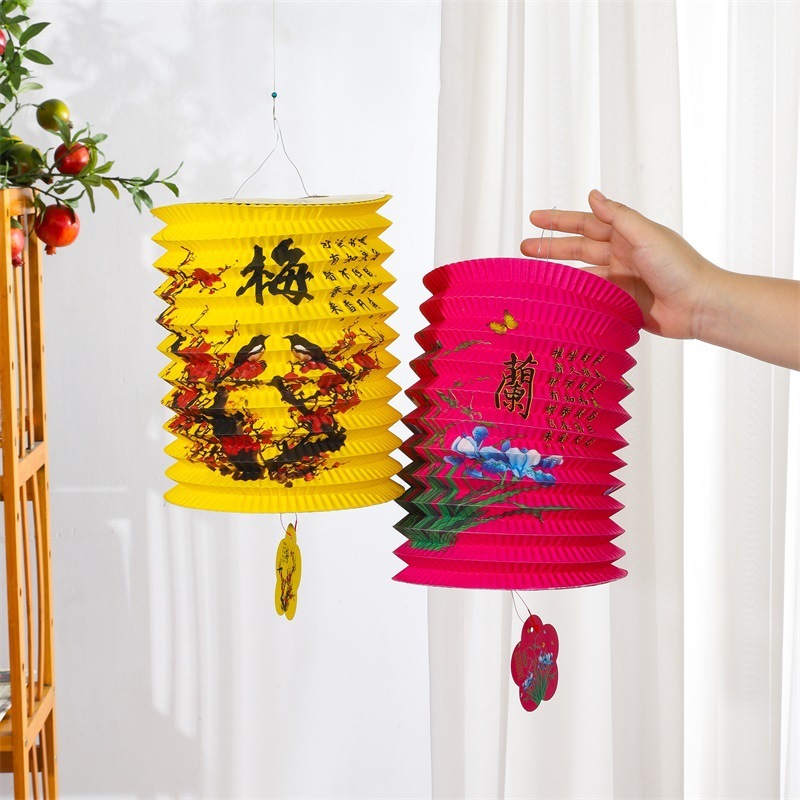 厂家批发传统折叠纸灯笼挂饰节庆儿童手提中国风小花灯国风礼品|undefined